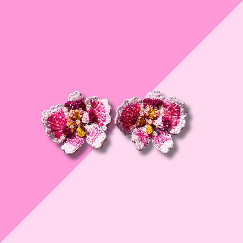 trovelore Pink Orchid Earrings
