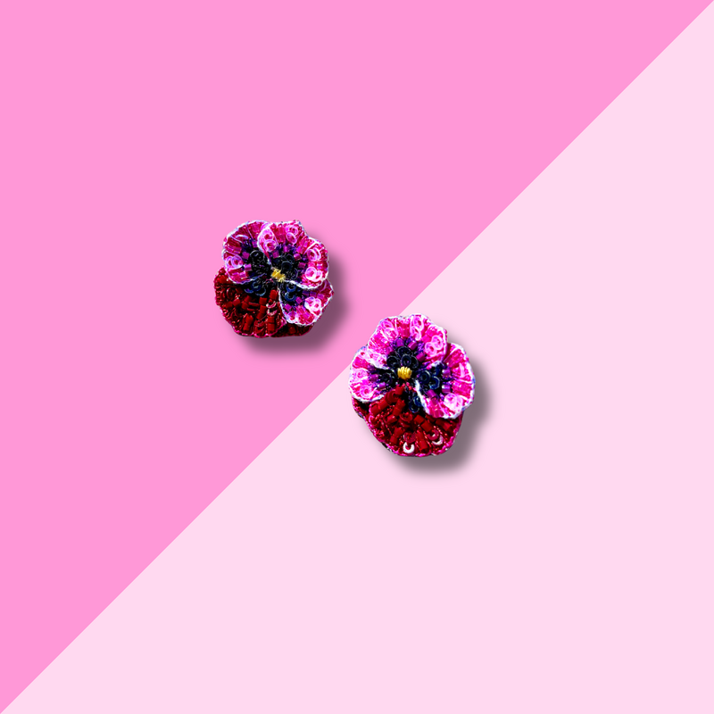 trovelore Rose Pansy Earrings