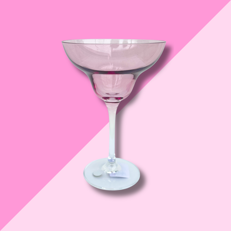 Estelle Colored Glass Rose Margarita Glass
