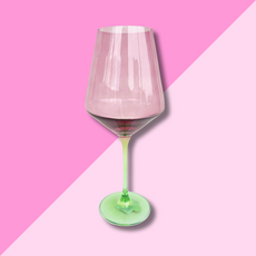 Estelle Colored Glass Rose + Mint Stemmed Wine Glass