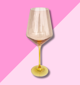 Estelle Colored Glass Blush + Yellow Stemmed Wine Glass
