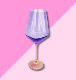 Estelle Colored Glass Lavender + Blush Stemmed Wine Glass