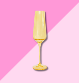 Estelle Colored Glass Yellow Champagne Flute