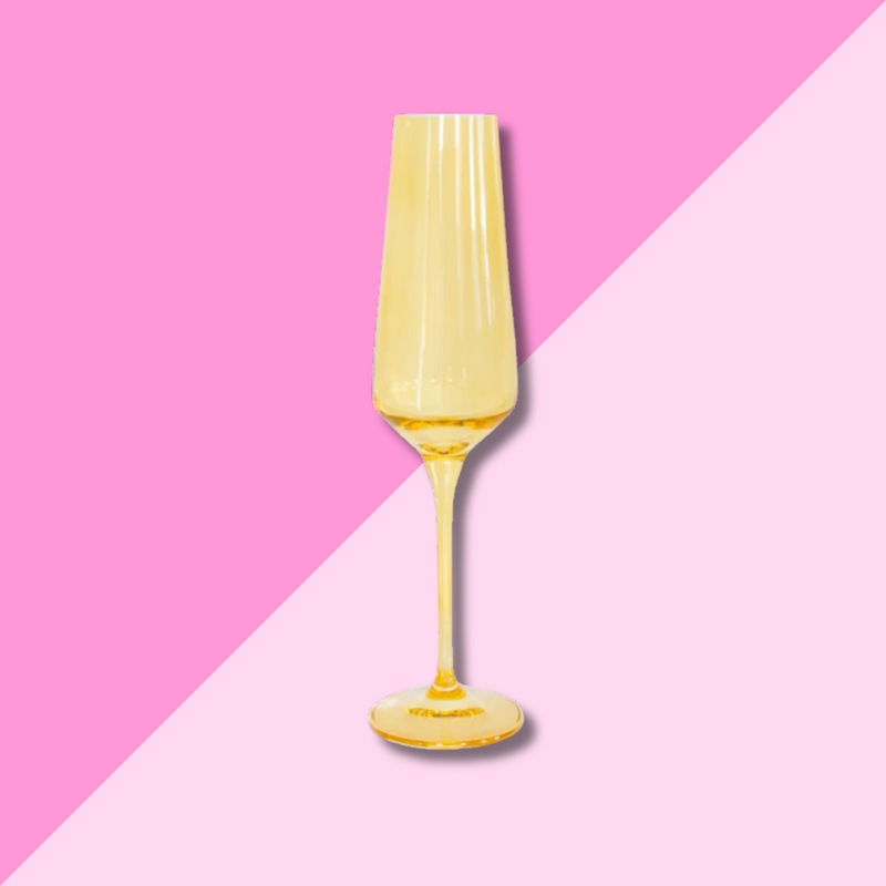 Estelle Colored Glass Yellow Champagne Flute