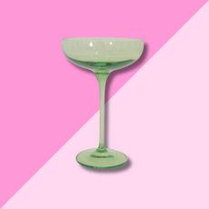 Estelle Colored Glass Mint Green Champagne Coupe