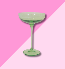 Estelle Colored Glass Mint Green Champagne Coupe