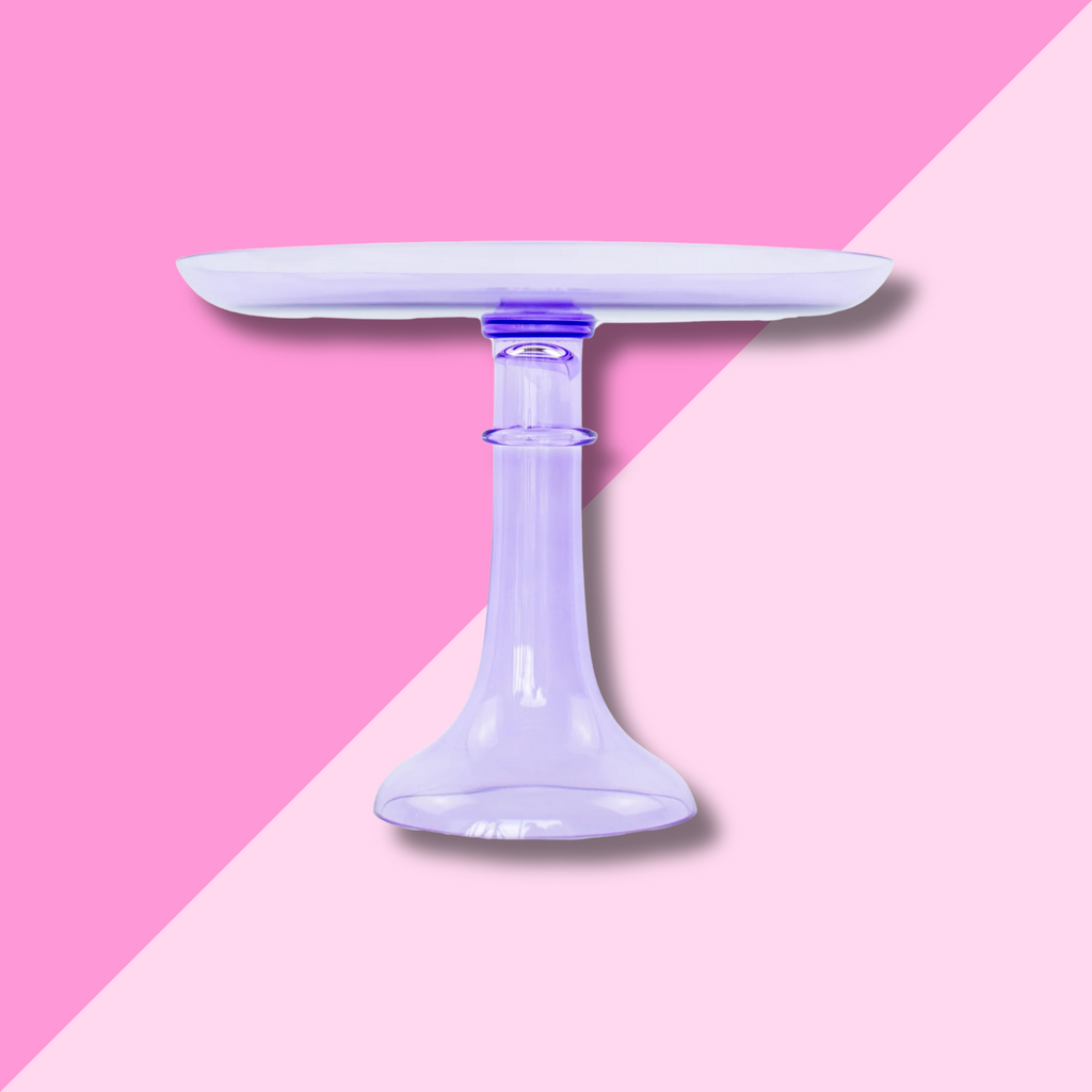 Estelle Colored Glass Lavender Cake Stand