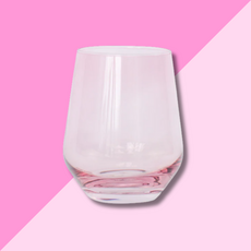 Estelle Colored Glass Rose Stemless Wine Glass