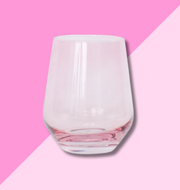 Estelle Colored Glass Rose Stemless Wine Glass