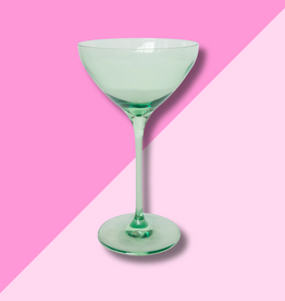 Estelle Colored Glass Mint Green Martini Glass