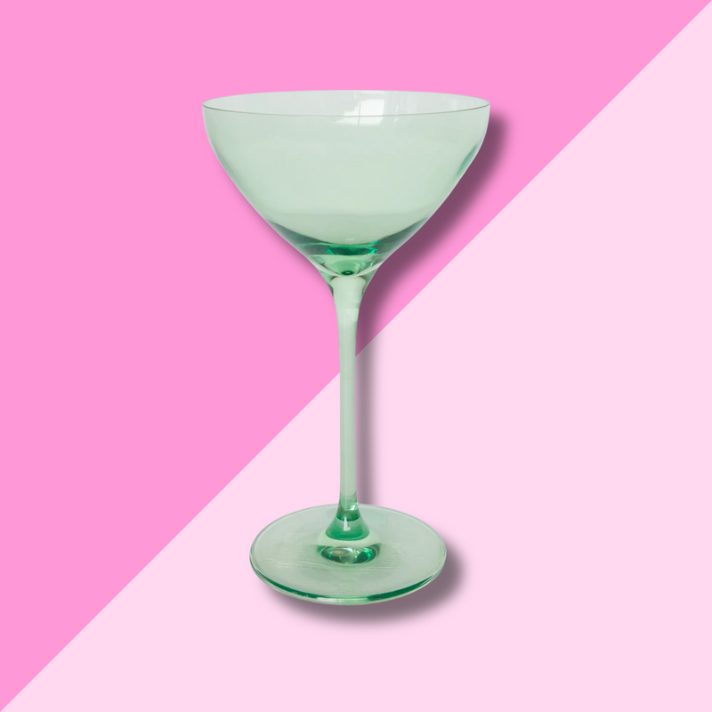 Estelle Colored Glass Mint Green Martini Glass