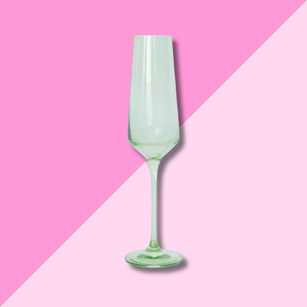 Estelle Colored Glass Mint Green Champagne Flute