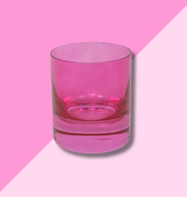 Estelle Colored Glass Fuchsia Rocks Glass