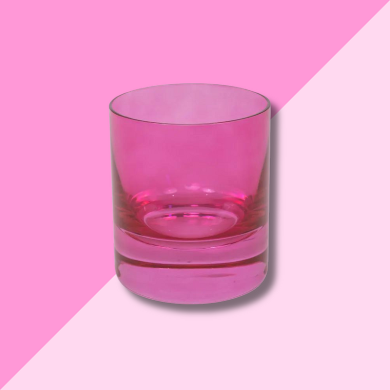 Estelle Colored Glass Fuchsia Rocks Glass