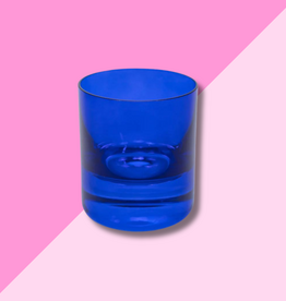 Estelle Colored Glass Royal Blue Rocks Glass