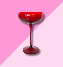 Estelle Colored Glass Red Champagne Coupe