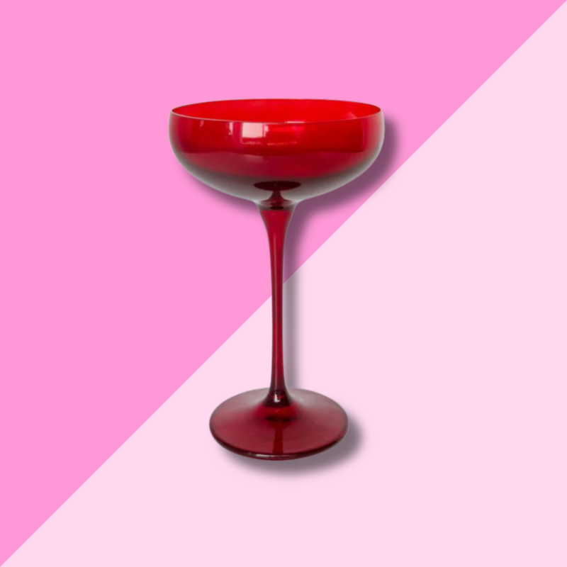 Estelle Colored Glass Red Champagne Coupe