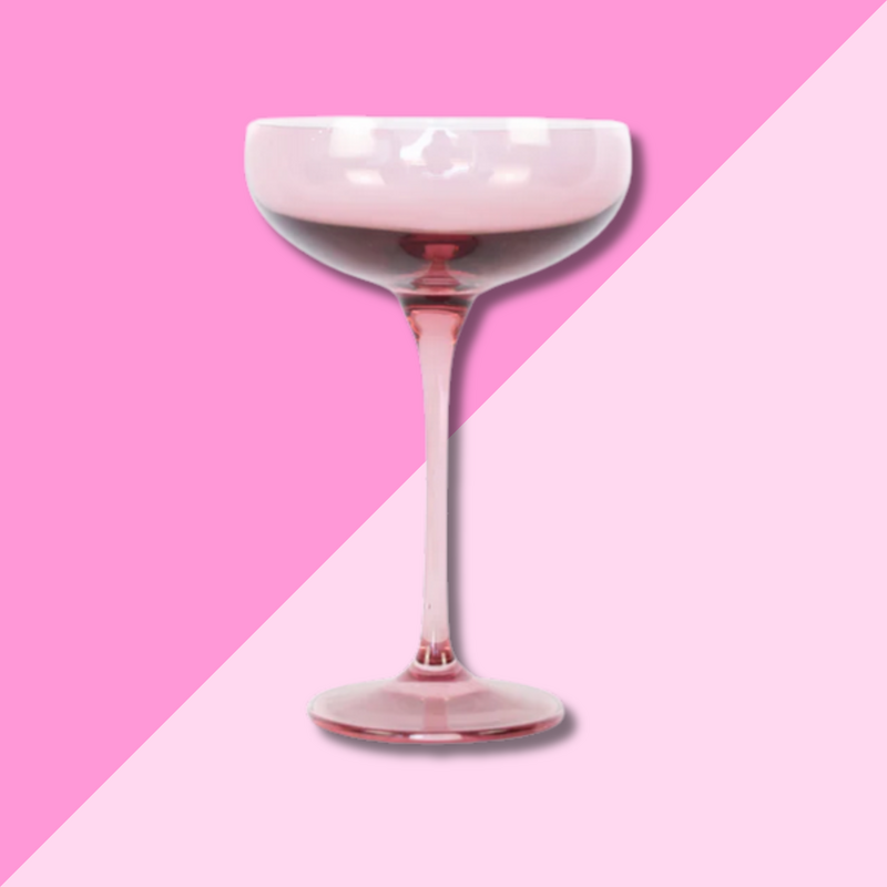 Estelle Colored Glass Rose Champagne Coupe