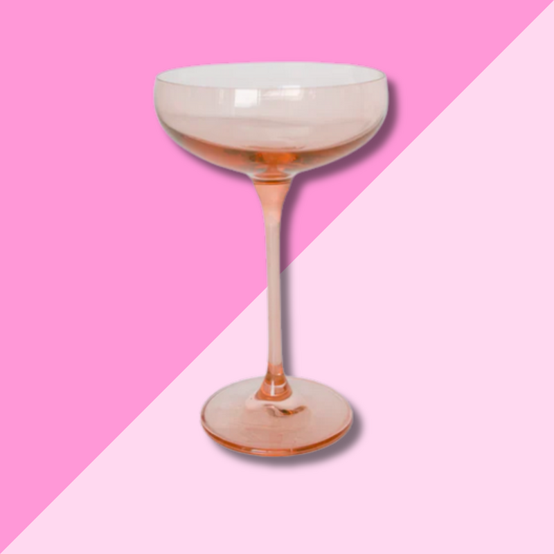 Estelle Colored Glass Blush Pink Champagne Coupe