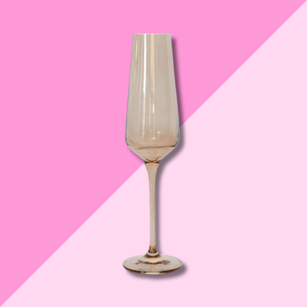 Estelle Colored Glass Amber Smoke Champagne Flute