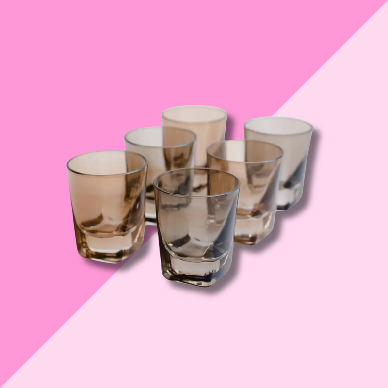 Estelle Colored Glass (set of 6) Estelle Smoke Shot Glasses