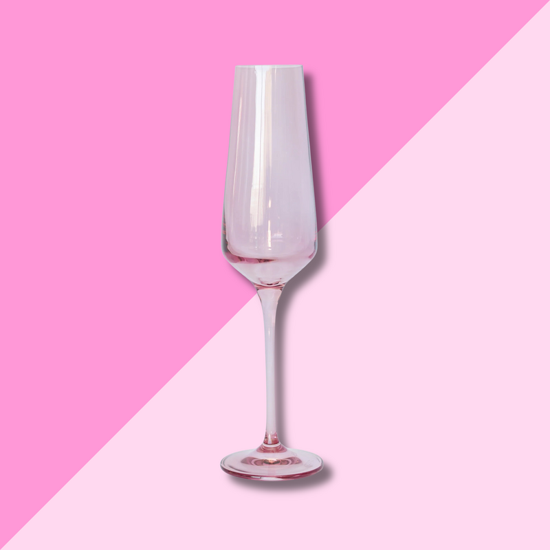 Estelle Colored Glass Rose Champagne Flute