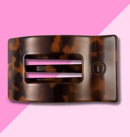 Tortoise Large Flat Rectangle Hair Clip