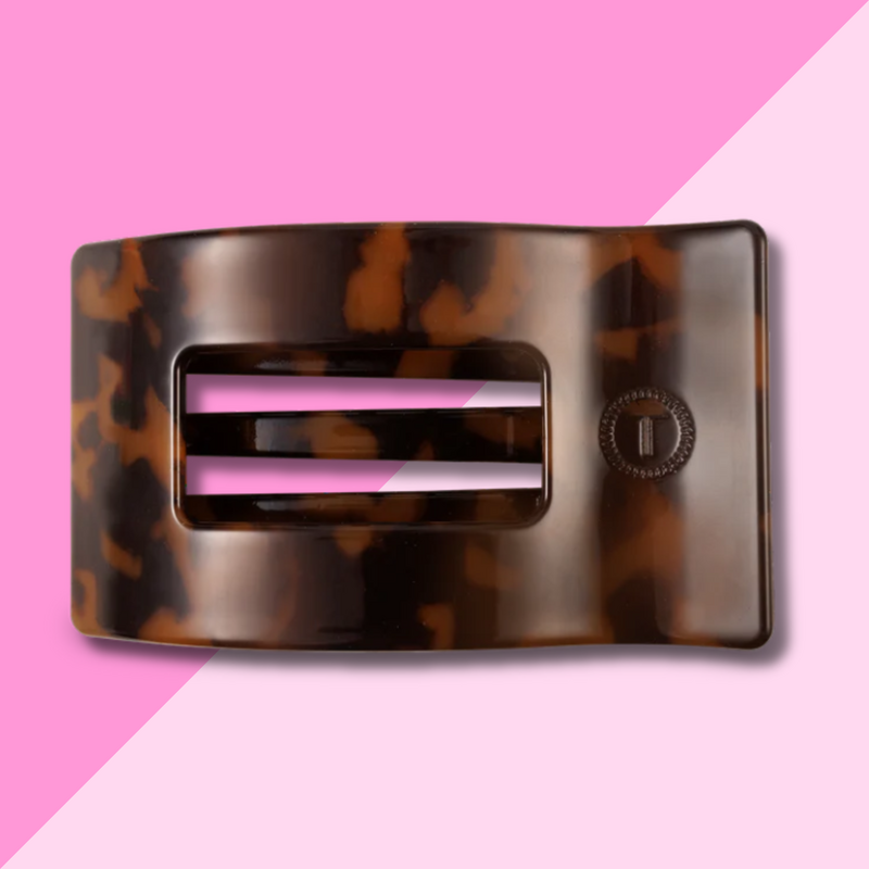 Tortoise Large Flat Rectangle Hair Clip