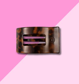 Tortoise Small Flat Rectangle Hair Clip