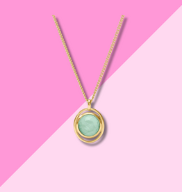 Laguna Solitaire Necklace - Iridescent Aquamarine Blue