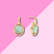 Laguna Hoop & Charm Earring - Iridescent Aquamarine Blue