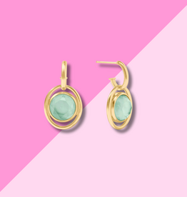 Laguna Hoop & Charm Earring - Iridescent Aquamarine Blue