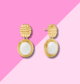 Portofino Stone Earring - White Jade