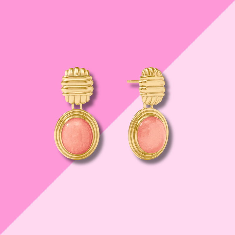 Portofino Stone Earring - Melon Jade