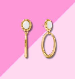 Portofino Statement Earring - White Jade