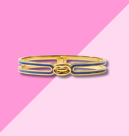 Julie Vos Laguna Enamel Hinge Bangle - Navy - OS