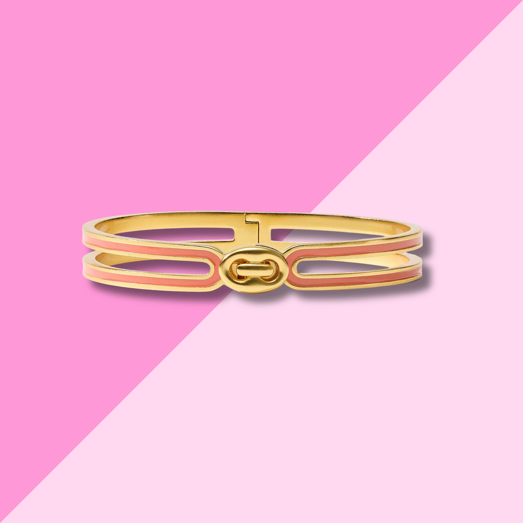 Julie Vos Laguna Enamel Hinge Bangle - Melon - OS