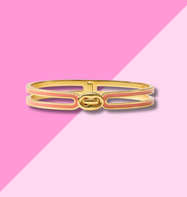 Julie Vos Laguna Enamel Hinge Bangle - Melon - OS