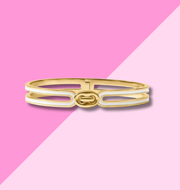 Julie Vos Laguna Enamel Hinge Bangle - Ivory - OS