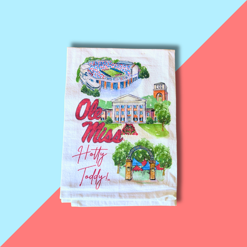 Ole Miss Landmark Tea Towel
