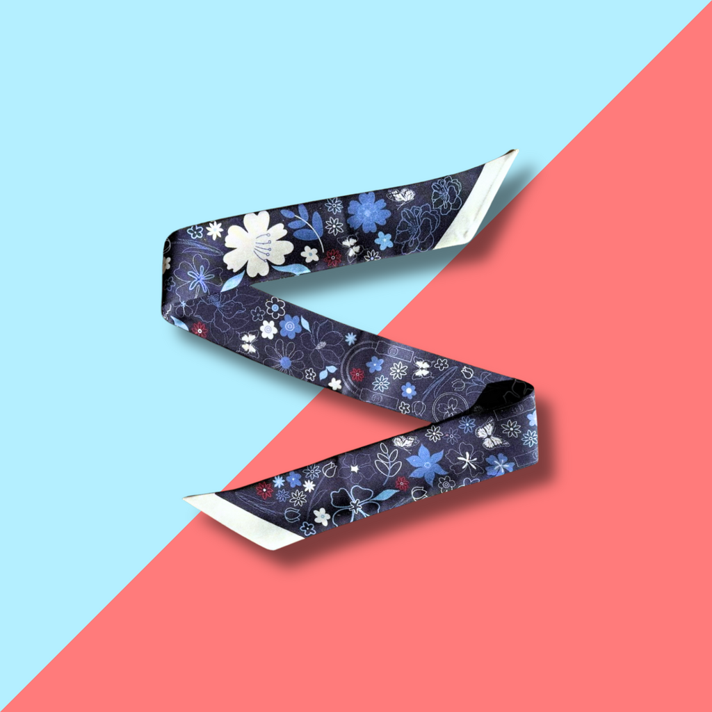 University Silk Twilly Scarf - Navy