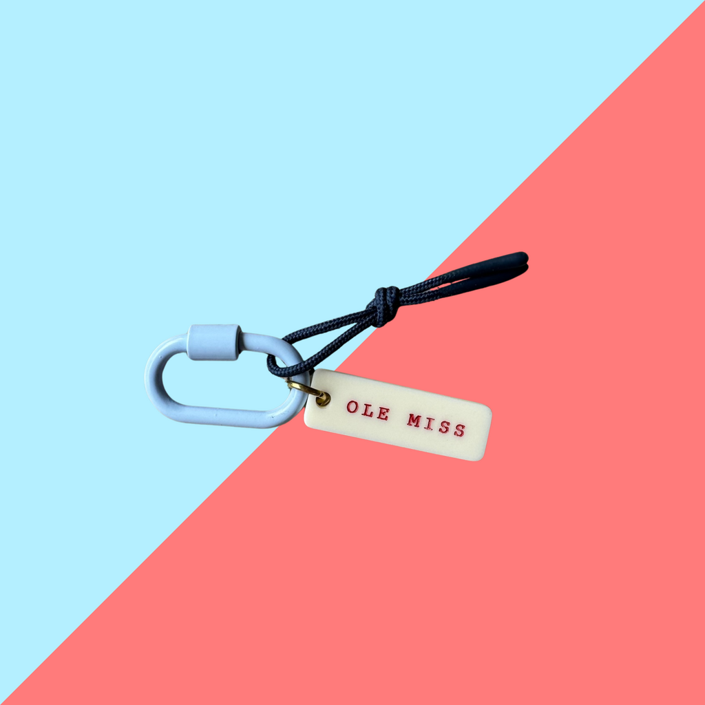 Oxford Bag Charm - White & Blue