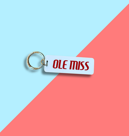 Sky Blue Rectangle Keychain - Ole Miss