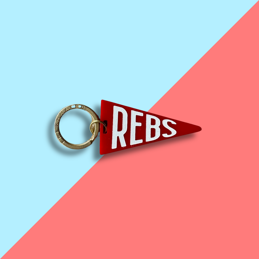Rebs Pennant Flag Keychain - Red