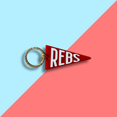 Rebs Pennant Flag Keychain - Red