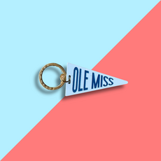 Ole Miss Pennant Flag Keychain - Sky Blue