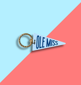 Ole Miss Pennant Flag Keychain - Sky Blue