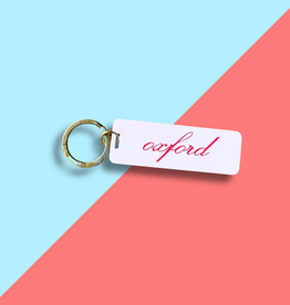 Blush Rectangle Oxford Keychain