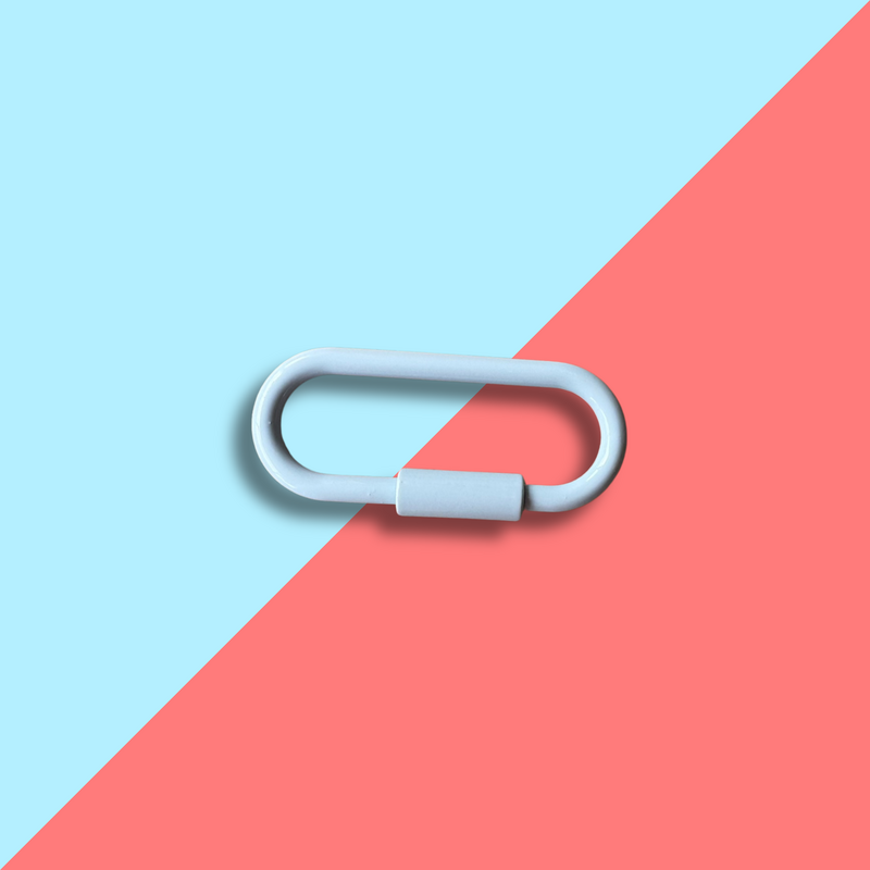 Light Blue Oval Keyring
