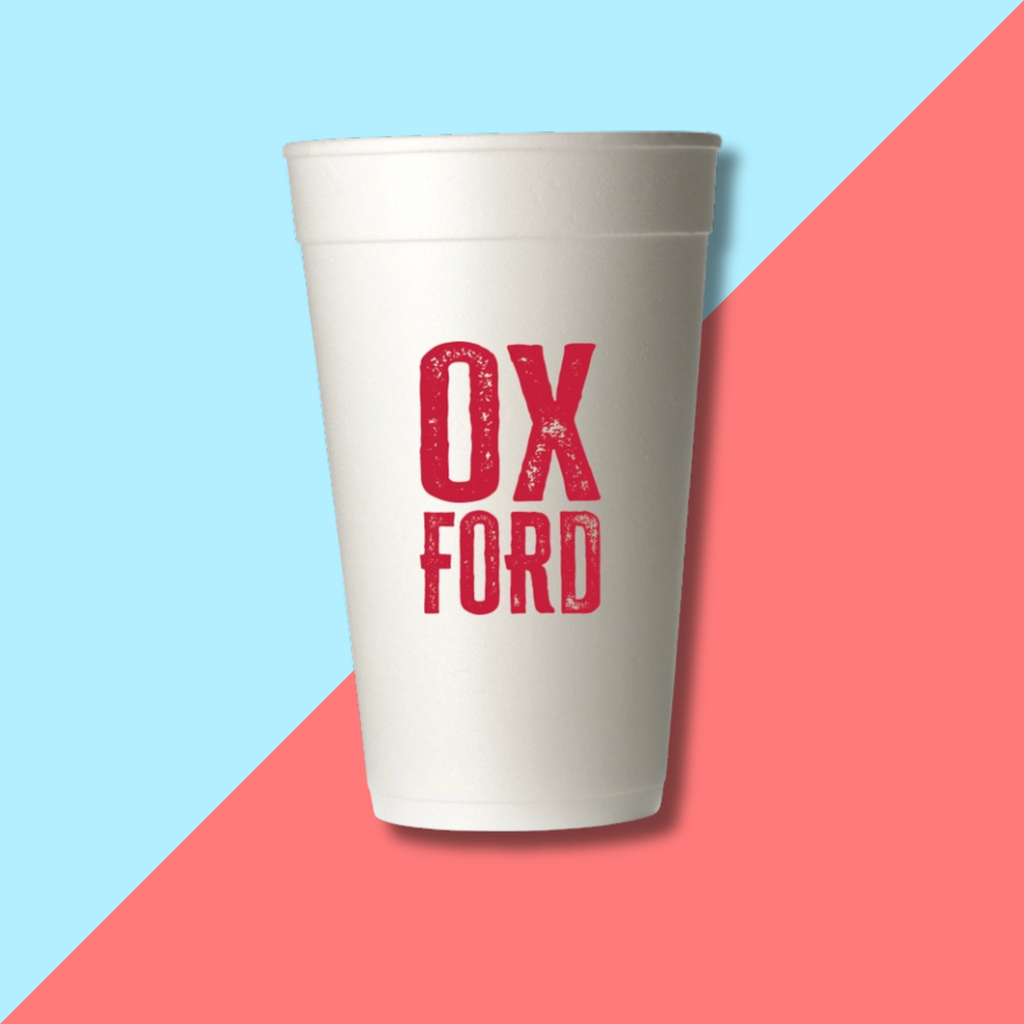 Oxford Rough Styrofoam Cups - Red